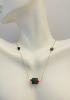 Vintage Estate Sale 14K Yellow Gold and Genuine Azabache 16" Necklace