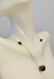 Vintage Estate Sale 14K Yellow Gold and Genuine Azabache 16" Necklace