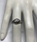 Vintage 1950's 18 Karat White Gold and 1/5 Carat Genuine Diamond Ladies Ring