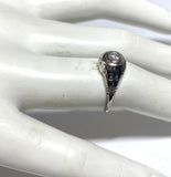 Vintage 1950's 18 Karat White Gold and 1/5 Carat Genuine Diamond Ladies Ring