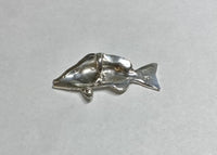 Sterling Silver and Genuine 0.02 carat Diamond or Sapphire Snapper Fish Pendant