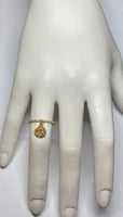 14 Karat Yellow Gold Rope Band Ring with 14K 8mm Saint Medal "Anillo de Medallita"