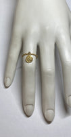 14 Karat Yellow Gold Rope Band Ring with 14K 8mm Saint Medal "Anillo de Medallita"