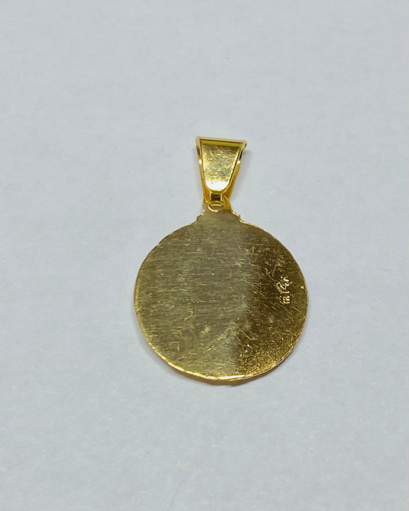14 Karat Yellow Gold Our Lady of Charity "Caridad del Cobre" 18.5mm (0 ...