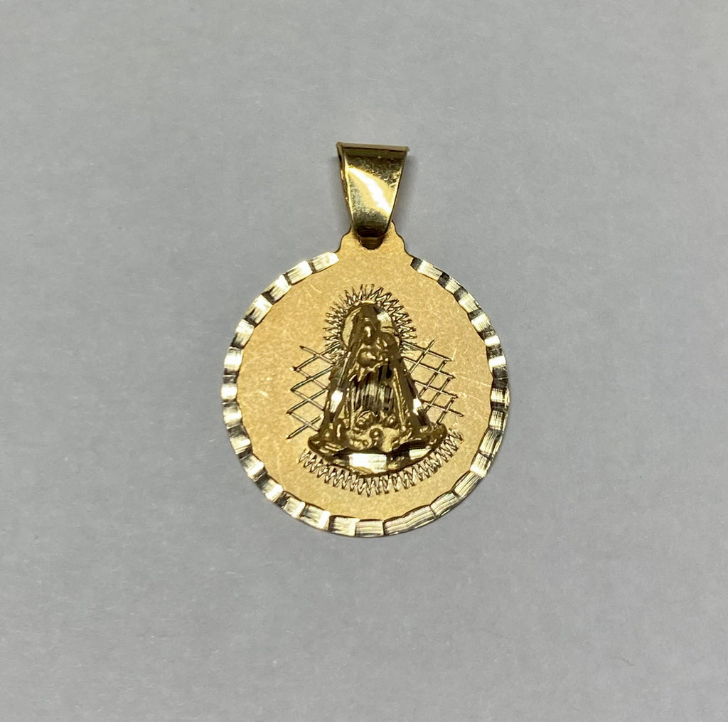 14 Karat Yellow Gold Our Lady of Charity "Caridad del Cobre" 21.7mm (0 ...