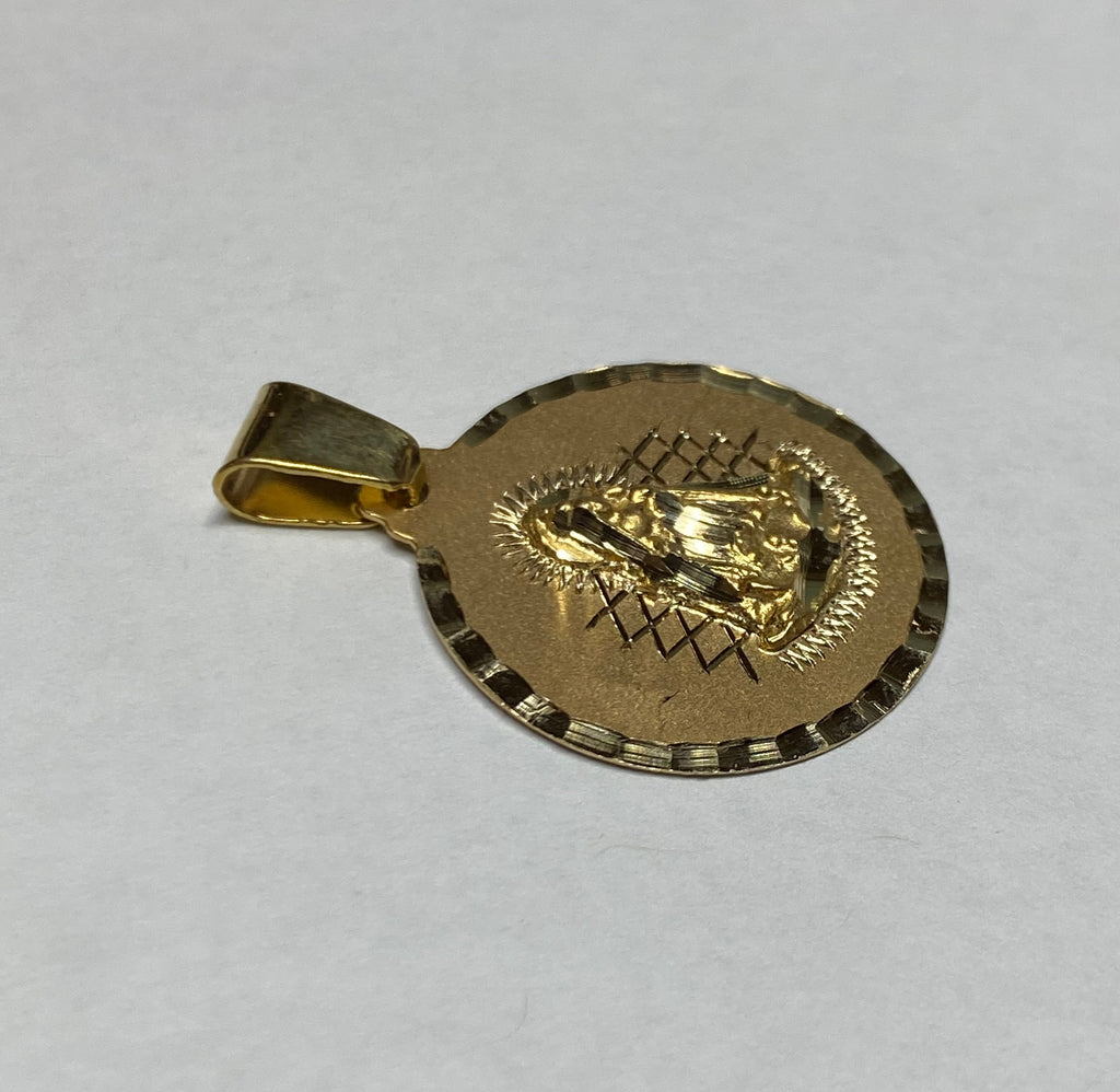 14 Karat Yellow Gold Our Lady of Charity "Caridad del Cobre" 21.7mm (0 ...