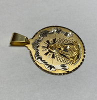 14 Karat Yellow Gold w/Rhodium Our Lady of Charity "Caridad del Cobre" 38.1mm (1.50") Round Medal