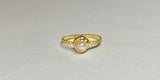 10 Karat Yellow Gold and 4mm Genuine Freshwater Pearl Girls/Ladies Heart Ring