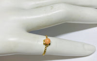 10 Karat Yellow Gold and 4mm Genuine Pink Coral Girls/Ladies Daisy Ring