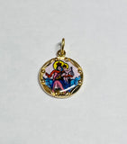 Vintage NOS 10K Yellow Gold Enameled Our Lady of Mt. Carmel "Virgen del Carmen" 12.8mm Medal