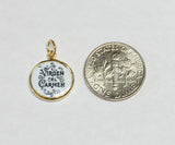 Vintage NOS 10K Yellow Gold Enameled Our Lady of Mt. Carmel "Virgen del Carmen" 12.8mm Medal