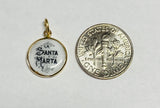 Vintage NOS 10K Yellow Gold Enameled Saint Martha "Santa Marta" 12.8mm Medal