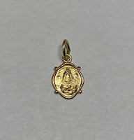 14 Karat Yellow Gold Our Lady of Charity "Caridad del Cobre" 0.40" x 0.32" Dainty Medal