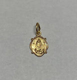 14 Karat Yellow Gold Our Lady of Charity "Caridad del Cobre" 0.40" x 0.32" Dainty Medal