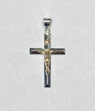 Sterling Silver & 14 Karat Yellow Gold Crucifix Pendant