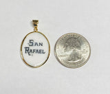 Vintage NOS 10K Enameled Saint Raphael "San Rafael" 25mm x 20mm Oval Medal