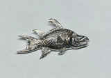 Sterling Silver and Genuine 0.02 carat Diamond or Sapphire Hog Snapper Fish Pendant