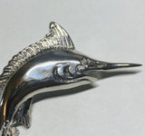 Sterling Silver and Genuine 0.02 carat Diamond 2.12" Marlin Fish Pendant