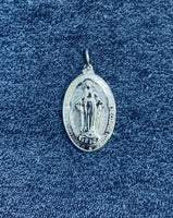 Sterling Silver .925 Raised 3-Dimensional Miraculous Virgin Mary "Milagrosa" Medal