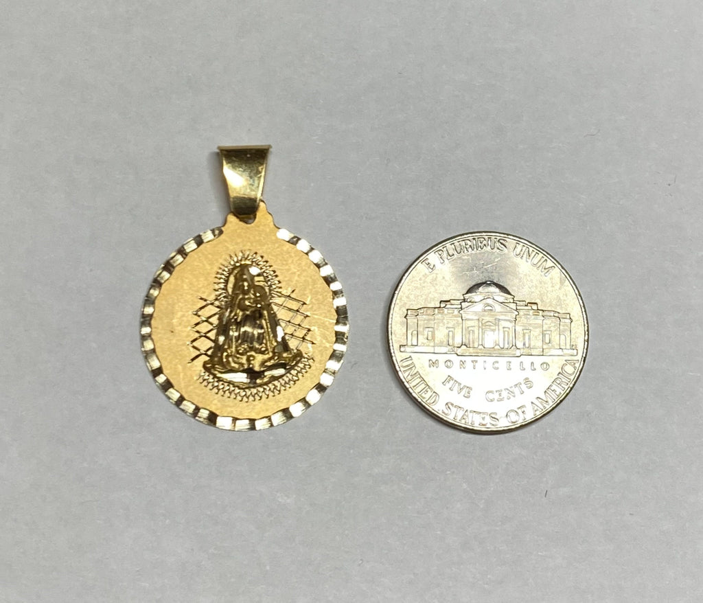 14 Karat Yellow Gold Our Lady of Charity "Caridad del Cobre" 21.7mm (0 ...