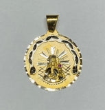 14 Karat Yellow Gold with Rhodium Saint Barbara "Santa Barbara" 25.5mm (1.00") Round Medal