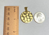 14 Karat Yellow Gold with Rhodium Saint Barbara "Santa Barbara" 25.5mm (1.00") Round Medal