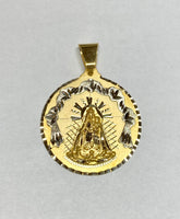 14 Karat Yellow Gold w/Rhodium Our Lady of Charity "Caridad del Cobre" 38.1mm (1.50") Round Medal