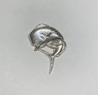 Sterling Silver and Genuine Diamond Bull Dolphin "Mahi-Mahi" Fish Pendant