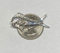 Sterling Silver and Genuine Diamond Bull Dolphin "Mahi-Mahi" Fish Pendant