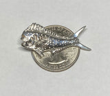 Sterling Silver and Genuine Diamond Bull Dolphin "Mahi-Mahi" Fish Pendant