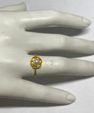 14 Karat Yellow Gold and Genuine 6mm Round Freshwater Pearl Ring