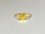 14 Karat Yellow Gold Our Lady of Guadalupe "Virgen de Guadalupe" Anillo de Medallita 8mm Medal Ring