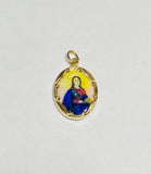 Vintage NOS 10K Enameled Saint Lucy "Santa Lucia" 17mm x 13mm Oval Medal