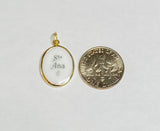 Vintage NOS 10K Enameled Saint Anne "Santa Ana" 17mm x 13mm Oval Medal