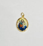 Vintage NOS 10K Enameled Saint Joseph "San Jose" 17mm x 13mm Oval Medal