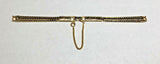 Vintage NOS (New Old Stock) Ladies "C Ring" Gold Tone Stainless Watch Band w/Safety Chain