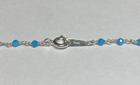 Sterling Silver and Genuine 2.5mm Faceted Turquoise Bead 17" Necklace with Starfish Pendant