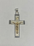 Sterling Silver & 14 Karat Yellow Gold Crucifix INRI Pendant