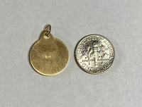 14 Karat Yellow Gold Saint Barbara "Santa Barbara" 17mm (0.67") Medal