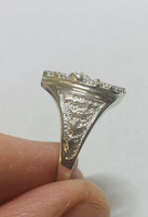 Sterling Silver and Genuine 0.28 Carat TW Diamond Horseshoe Western Ring