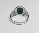 Sterling Silver & 14K White Gold Genuine Diamond Rhomboid Onyx Man's Ring