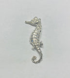 Sterling Silver Seahorse Pendant with Genuine Diamond Eye