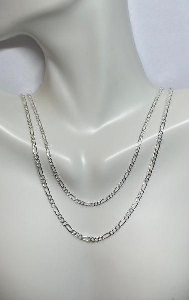 Sterling Silver Figaro Chain (2mm or 2.50mm in different lengths)