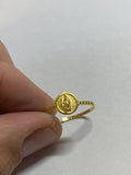 14 Karat Yellow Gold Our Lady of Guadalupe "Virgen de Guadalupe" Anillo de Medallita 8mm Medal Ring