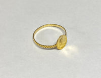 14K Yellow Gold San Lazaro "Anillo de Medallita" 8mm Medal Ring