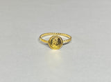 14K Yellow Gold San Lazaro "Anillo de Medallita" 8mm Medal Ring