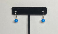 Sterling Silver 6mm Dyed Turquoise Beads Lever Back Earrings