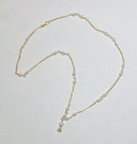 14 Karat Yellow Gold and Genuine 3.5mm Freshwater Pearls Add-A-Charm Curb Link Necklace