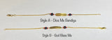 10 Karat Yellow Gold Dios Me Bendiga or God Bless Me Genuine Azabache Jet-Coral Curb Link 6 1/2" Kids Bracelet