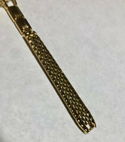 Vintage NOS (New Old Stock) Ladies "C Ring" Gold Tone Stainless Watch Band w/Safety Chain